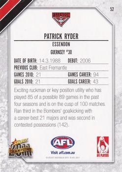 2011 Select AFL Champions #52 Patrick Ryder Back